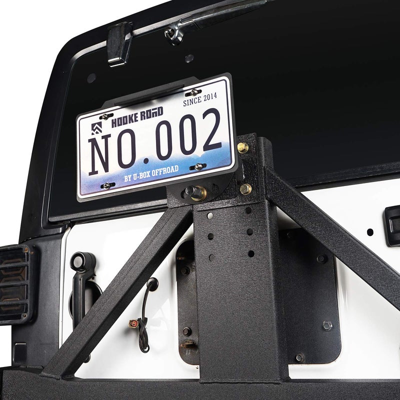 V8 GOD Wrangler License Plate Relocation for Spare Tire Mounting Bracket Compatible with Jeep Wrangler TJ & JK 97-18 - Image 3
